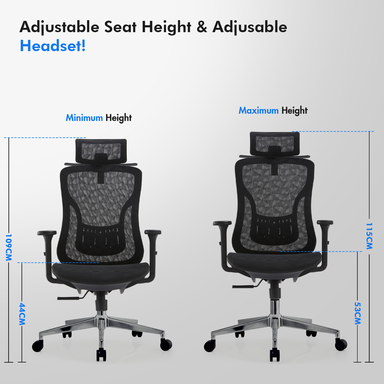 Smilemart high back office chair ergonomic mesh deals back chair adjustable swivel executive computer chair